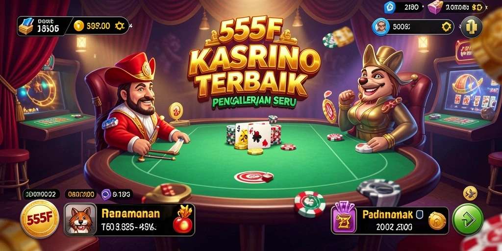 Screenshot utama 555F menampilkan gameplay Kasino yang seru.