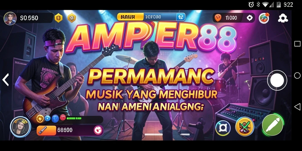 Screenshot menampilkan gameplay AMPER88 dengan tampilan intuitif dan interaksi musik.