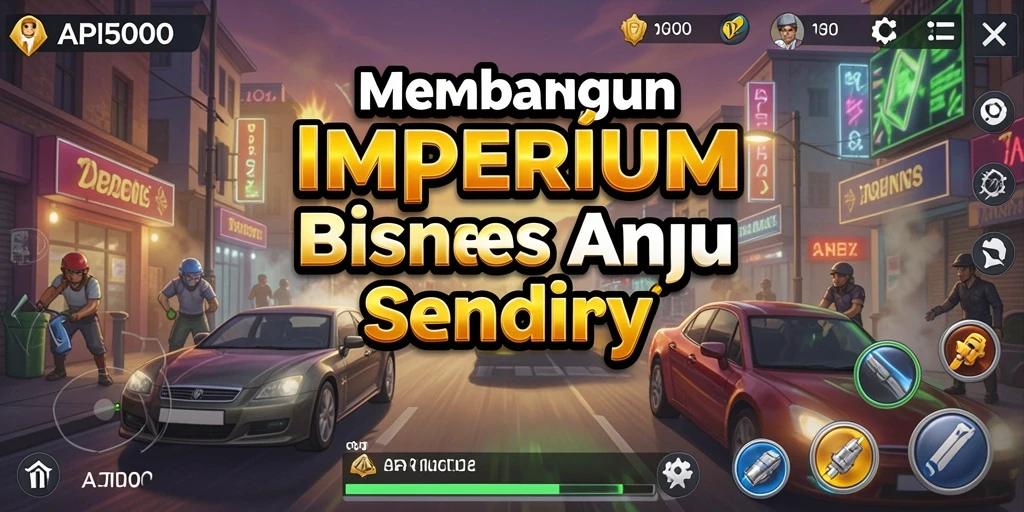 Tampilan gameplay <strong>API5000</strong> yang menampilkan aktivitas bisnis dan manajemen.