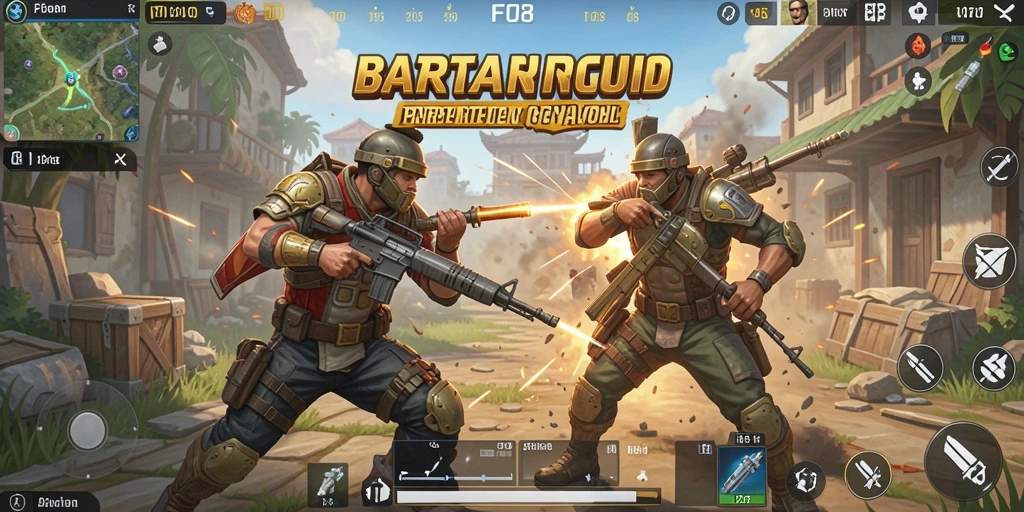 Tampilan gameplay F08 yang mendebarkan dalam pertarungan Battle Royale.