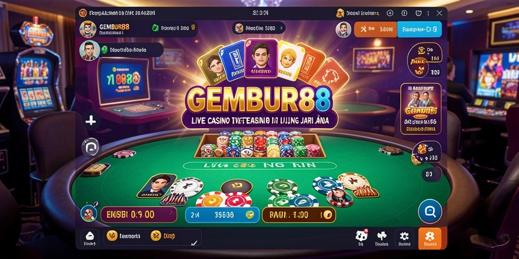 Tampilan gameplay menarik dari GEMBUR88 dengan dealer langsung.