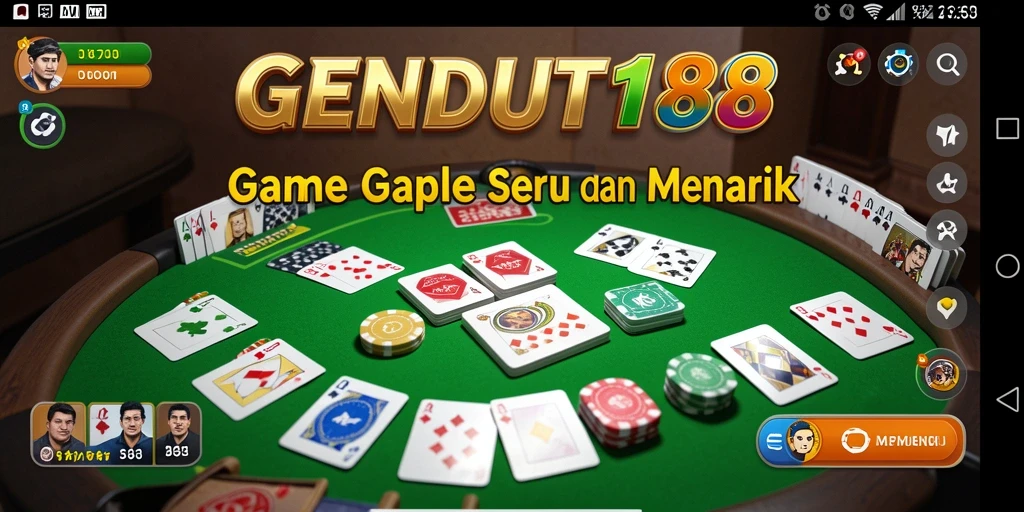 Tampilan gameplay seru GENDUT188 di dalam permainan Gaple.