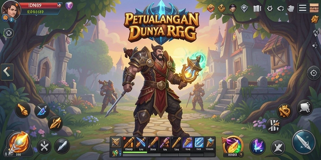 Tangkapan layar gameplay IDN89 menampilkan aksi pertarungan RPG yang mendebarkan.