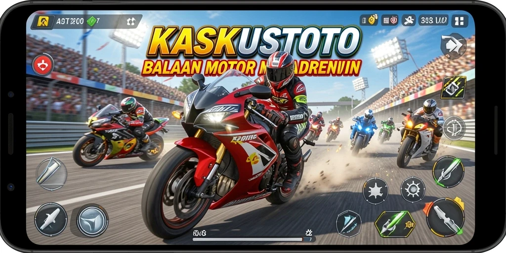 Gameplay mendebarkan di KASKUSTOTO dengan balapan motor yang seru.