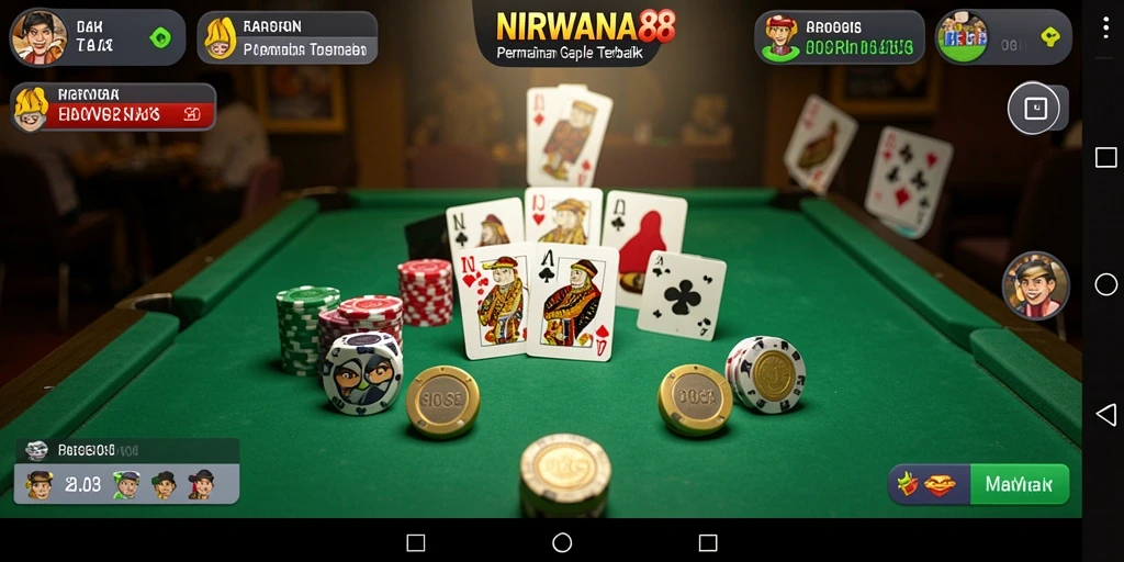 Tampilan menarik dari gameplay Gaple di NIRWANA88.
