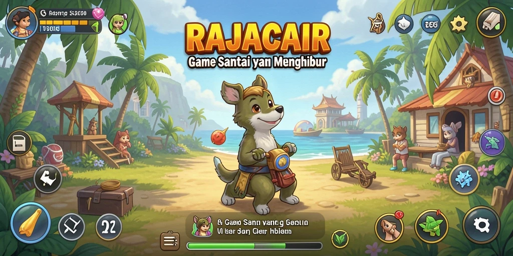 Screenshot utama dari gameplay santai RAJACAIR yang menghibur.