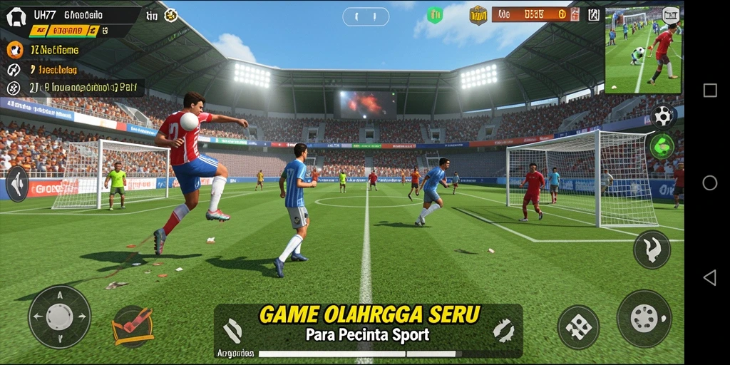 Screenshot UH77 menampilkan gameplay nyata olahraga yang mendebarkan.