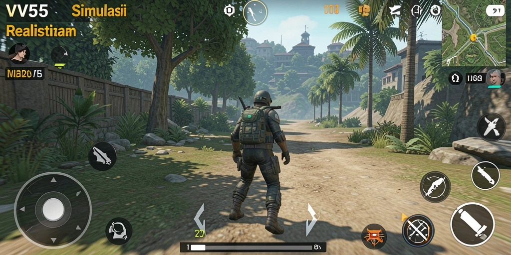 Tampilan menarik dari gameplay simulasi di VV55.
